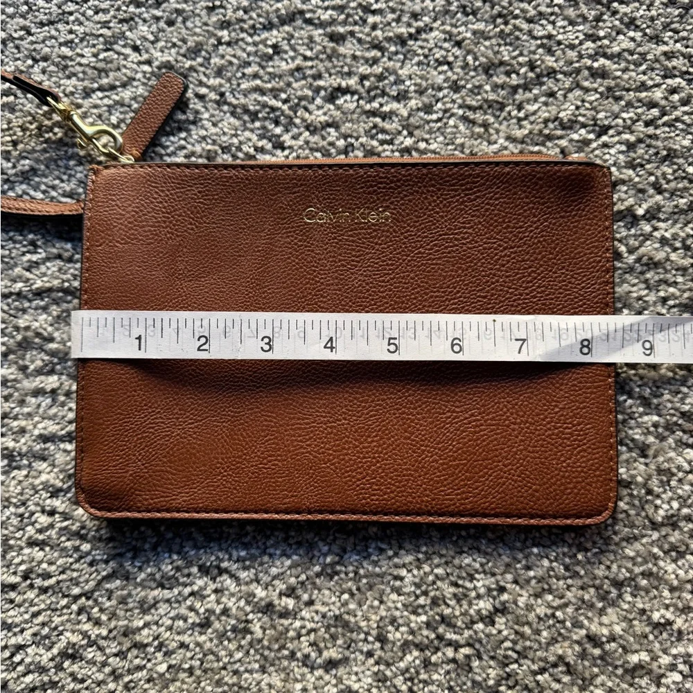 Calvin Klein Pebbled Leather Wristlet Clutch